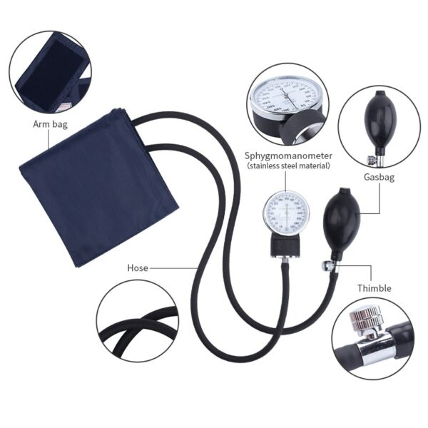 Manual Blood Pressure Monitor Diastolic Sphygmomanometer Medical Doctor Stethoscope Sphygmomanometer Cuff Home Health Monitor 3