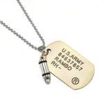 High Quality Fashion Men Military Charm Dog Tags SINGLE EMBOSSED Chain Pendant Necklace Jewelry Gift  Jewelry Stainless Steel 6