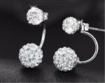 Promotion 925 Sterling Silver Fashion U Bend Shiny Shambhala Ball Ladies Stud Earrings Jewelry Allergy Free Wholesale Gifts 2