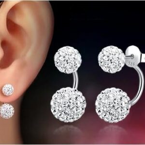 Promotion 925 Sterling Silver Fashion U Bend Shiny Shambhala Ball Ladies Stud Earrings Jewelry Allergy Free Wholesale Gifts 1