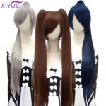 Long Straight Around Clip In Ponytail Hair Extension Synthetic Ponytail Black Purple Red Hair Cosplay Wig Party Synthetic Wigs 3