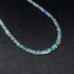 Genuine Natural Colorful Opal Crystal Clear Round Beads Necklace Women 2.7-5mm Reiki Opal Pendant Jewelry AAAAAA 6