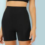 Shorts Women Thin Fitness Casual High Waist Fashion Biker Shorts Summer Slim Knee-Length Bottoms Black Cycling Shorts Streetwear 5