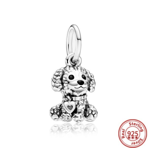 925 Sterling Silver Paw imprint Pet Dog Cat Cute Puppy Pendant Beads Fit Original Pandora Charms Bracelet Women Fine DIY Jewelry 3