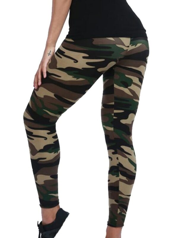 YSDNCHI Women Leggings High Elastic Skinny Camouflage Legging Slim Army Green Jegging Fitness Leggins Gym Sport Pants 3