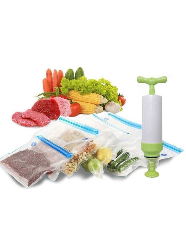 Reusable Food Vacuum Sealed Bag Handheld Sealing Packaging Machine Kitchen Ziplock Packaging Eco Friendly Storage，Without pump 1