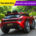 12V7A Double Open Door Child Electric Car Four-Wheel Drive 2.4G Bluetooth Remote Control Can Sit People Music Swing Toy Car 4