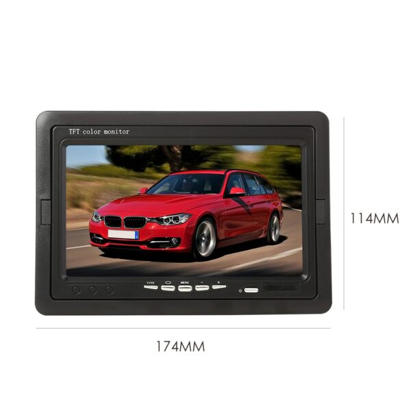 7 inch TFT LCD Screen Car Monitor Player 2 Way Video Input PAL/NTSC Monitor for Auto Rearview Home Security Surveillance Camera 6
