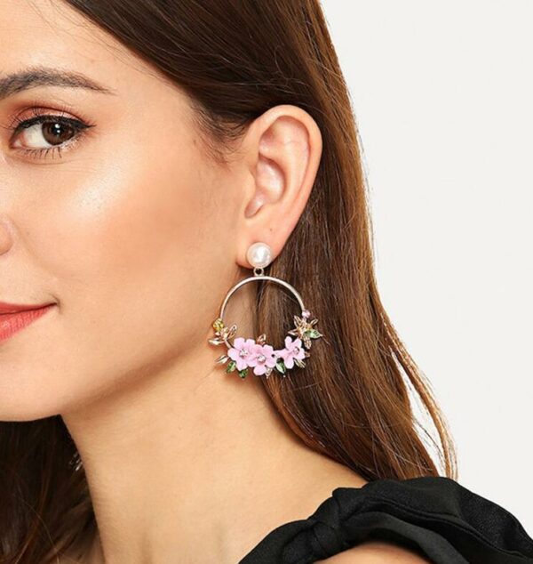 Vintage Boho India Ethnic Water Drip Hanging flower Dangle Drop Earrings for Women Female New Wedding Party Jewelry Accessories 2