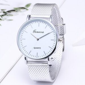 Geneva Watch Simple Ultra-Thin Silicone Mesh Strap Watches Unisex Business Sale Fashion Men For Women Clock Orologio Donna Reloj 1