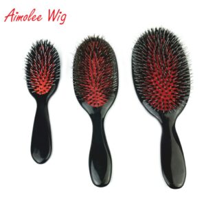 HairBrush Comb pig Bristle Nylon Pins Scalp Massage Comb Handle Deal With Hair Tangle 1