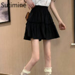 Summer 2021 New White Shorts Skirt Women's Small High Waist A-line Skirt Pleated Student Lady Cute Skirts Ins Tide Wholesale 3