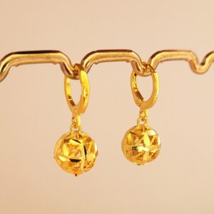 24K Yellow GP Jewelry Sets For Women Round Ball Bead Pendant Necklace Earrings 2 pcs African Gold Jewelry Set Accessories Bijoux 2