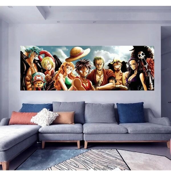 One Piece Japanese Anime Canvas Painting Luffy and His Partners Poster Wall Art Prints Home Children's Bedroom Decoration Painti 3