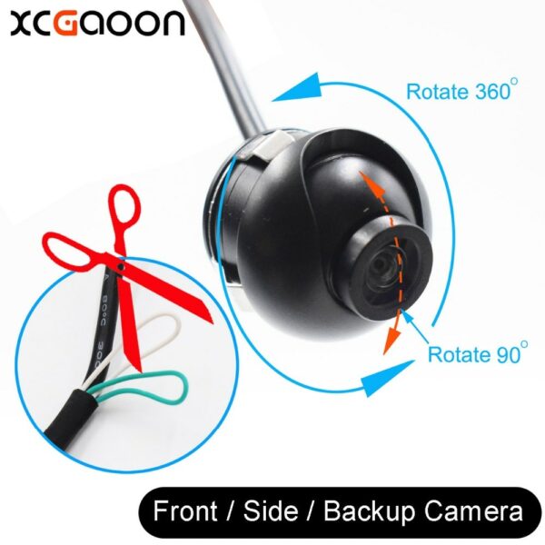 XCGaoon New Mini CCD 140 Degree Wide Angle Real Waterproof Car Front / Side / Rear View Backup Camera Can 360 Rotate 1