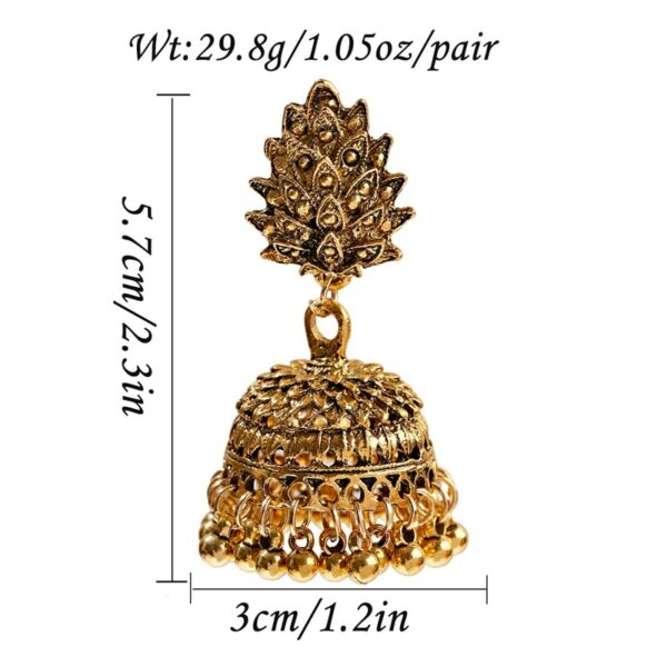 Boho Afghan Ethnic Drop Earrings For Women Pendient Gold Gyspy Silver Color Bell Ladies Indian Earring Jewelry 5