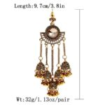 Women's Retro Big Gold Jhumka Earrings Indian Jewelry Classic White Beads Long Chain Tassel Dangle Earrings Hangers 5