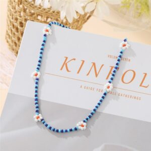 New Lovely Daisy Flower Colorful Beads Pearl Clavicle Choker Necklace for Women Girls Spring Summer Jewelry Wholesale 2