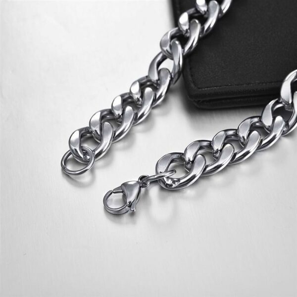 Stainless Steel Chain Necklace for Men Women Curb Cuban Link Chain Black Gold Silver Color Punk Choker Fashion Male Jewelry Gift 6