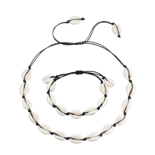 Hot European Style Natural White SeaShell Bracelet Necklace Hand-woven Women Jewelry Creative Conch Shells Accessories Wholesale 4
