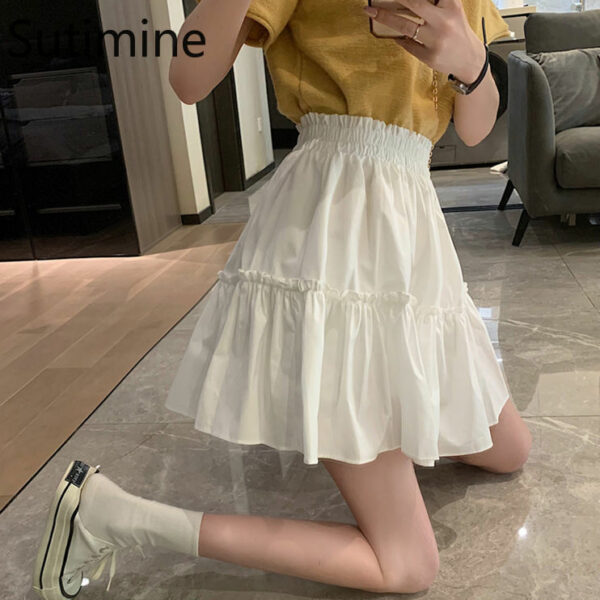 Summer 2021 New White Shorts Skirt Women's Small High Waist A-line Skirt Pleated Student Lady Cute Skirts Ins Tide Wholesale 6