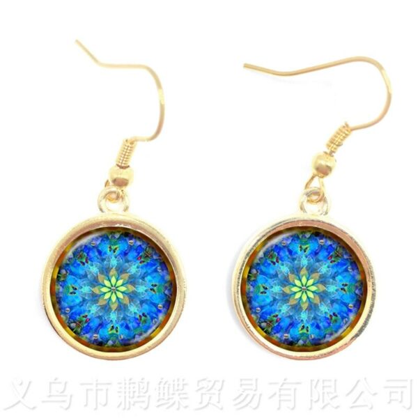 2018 New Arrival Mandala Drop Earrings OM Symbol Buddhism Zen Retro Jewelry Fashion Earrings Women Online Shopping India 3