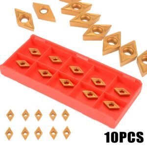 10Pcs DCMT070204 US735 DCMT21.51 Golden Carbide Blades Inserts Replacement Balades For Lathe Turning Tool Boring Bar 1