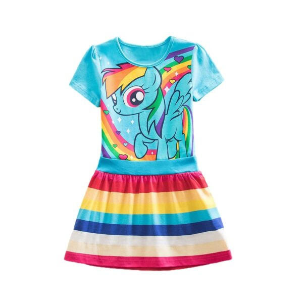 My Baby Princess Kids Unicorn Cotton Striped Cartoon Little Pony Summer Dresses For Girls Infantil Children Vestidos Clothing 3