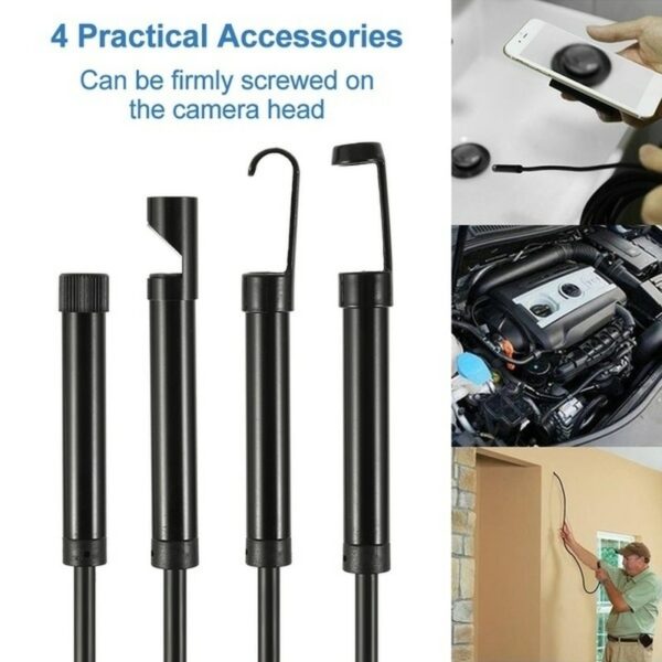 HD USB C Endoscope Semi Rigid Cable Waterproof 7mm Lens 6Leds Light Snake Endoscope Camera For Android Phone &PC 4