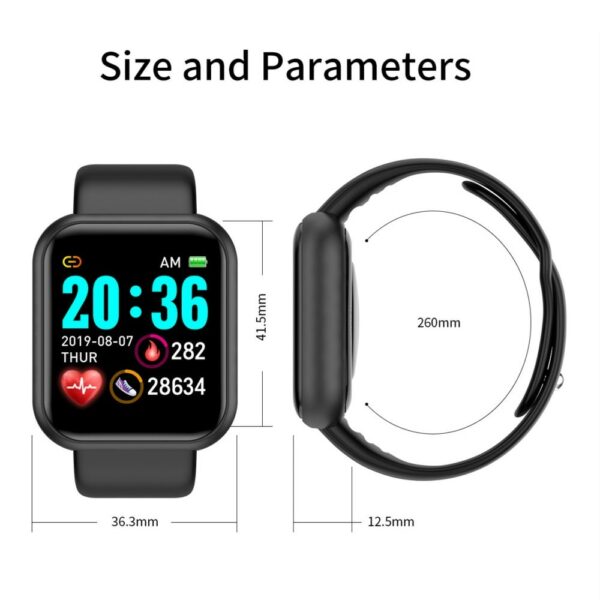 Y68 Smart Watch Child Men Women sport watch Heart Rate Blood Pressure digital led electronic Watch Bracelet for Android and IOS 6