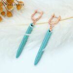 S&Z Long Synthetic Turquoises Dangle Earrings Personality Simple Vintage Eardrop For Women Girl Wedding Party Jewelry Gift 5