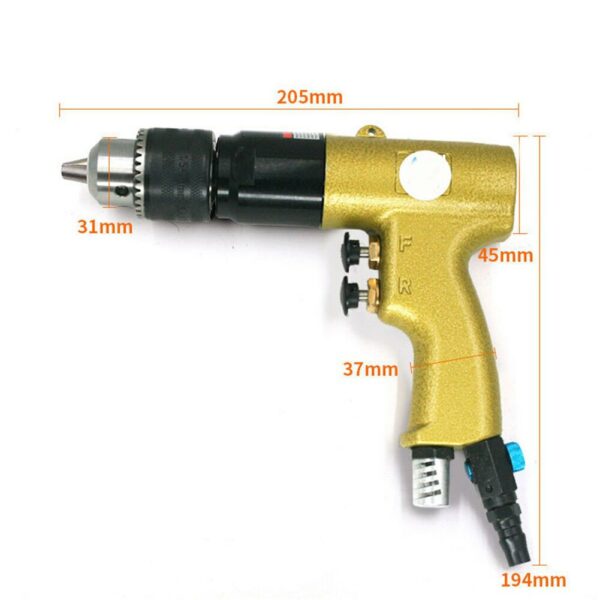 1/2" Air Drill Powerful Gun Type Pneumatic 13mm Tapping Machine Drilling  Collet Reversible for Hole Drilling 3