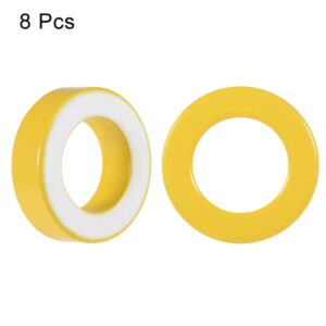 uxcell 8pcs 22 x 36.5 x 11mm Ferrite Toroid Ring Iron Powder Toroid Cores Yellow White 2
