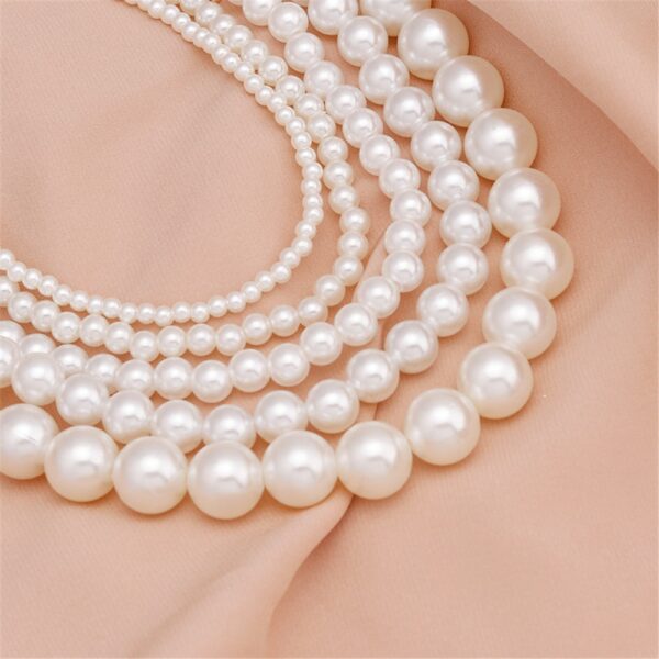 Exquisite Imitation Pearl Choker Fashion Necklaces For Women  Simple Clavicle Chain Wedding Jewelry Gift Accessories 3