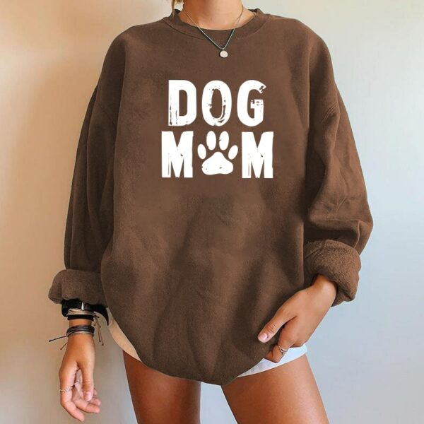 Dog Mom Print Women Sweatshirts Drop-shoulder Pullovers Autumn Winter Sweatshirt Streetwear Harajuku Tops Women Clothes 2021 3