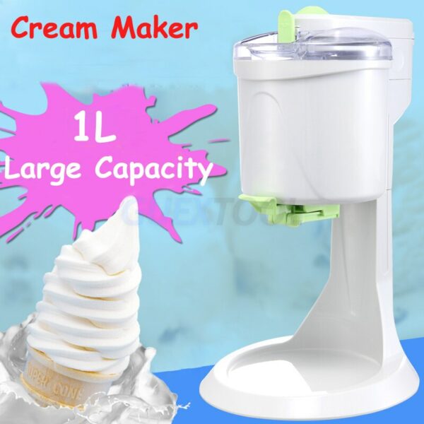 1L Desktop Ice Cream Machine Household Automatic Hard Cone Ice Cream Machine Large Capacity DIY Fruit Ice Cream Maker 2