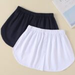 Women Decorative Skirt Solid Color A-Line False Fake Hem Button Solid Color Elastic Waist Layered Detachable Apron 6