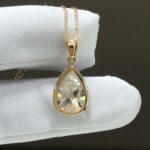 Luomansi VVS1 D Color 5CT Drop Shape Moissanite 18K Rose Gold Necklace Women's Jewelry Wedding Engagement Party Birthday Gift 4