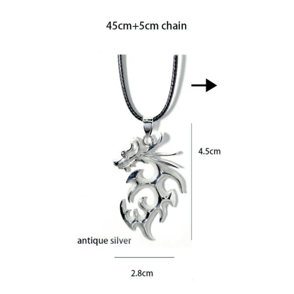 Luminous Dragon Necklace Glowing Night Fluorescence Antique Silver Plated Glow In The Dark Necklace for Men Women Party Hallowen 4