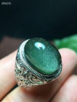 Top Natural Green Phantom Quartz Big Adjustable Oval Ring 17/12mm 925 Silver Rare Gift Jewelry AAAAA 6