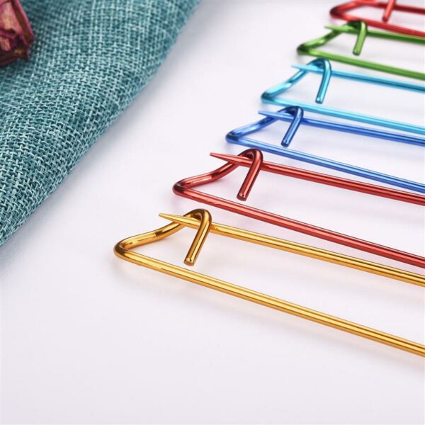 2/6PCS One Set Aluminum Knitting Needles Clip Craft Stitch Holders Safety Pins Crochet Hooks Locking Weaving Sewing Tools 6