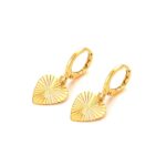 18 k Yellow Solid Gold GF Heart Earrings Women/Girl,Love Trendy Jewelry for African/Arab/Middle Eastern gift 3