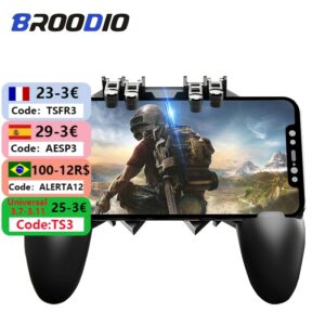 For Mobile Phone Pubg AK66 Six pubg controller Metal Trigger Android MobilePhone For IOSgamepad Control Shooter Handle Joystick 1