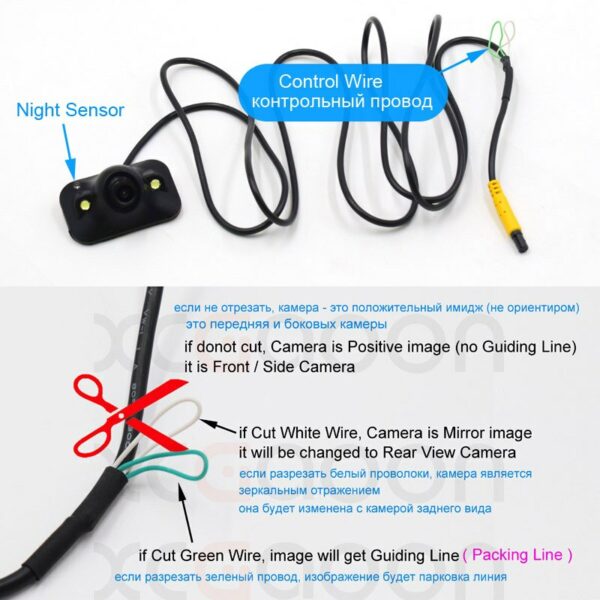 XCGaoon mini CCD Car Front /Side/ Rear View Camera Night Version with 2 LED Lights Wide Angle Real Waterproof Cam Can 360 Rotate 3