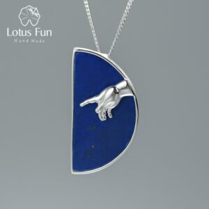 Lotus Fun Real 925 Sterling Silver Handmade Fine Jewelry  Hand of God from The Creation of Adam Pendant without Necklace Women 1