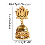 Egypt Vintage Gold Silver Color Lotus Jhumka Bells Tassel Earrings For Women Turkish Tribal Gypsy Indian Jewelry 4