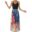 Women Fashion High Waist American Flag Dress Splicing Sleeveless Halter Casual Laminated Ruffle Beach Holiday Dresses 8