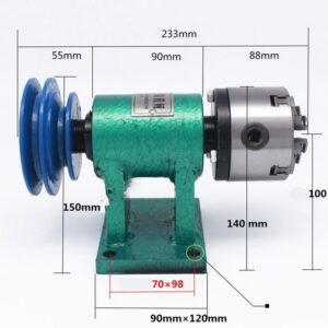 Household Lathe Spindle Assembly DIY Small Woodworking Rotating Seat 80 Three-jaw Chuck Flange Pulley Lathe Spindle Tools New 2