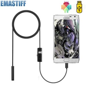 7mm Endoscope Camera Flexible IP67 Waterproof Micro USB Inspection Borescope Camera for Android PC Notebook 6LEDs Adjustable 1