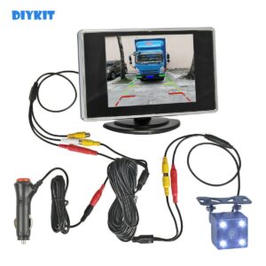 DIYKIT 2In1 Car Parking System Kit 3.5" TFT LCD Color Rearview Display Monitor + Waterproof Reversing Backup Rear View Camera 1